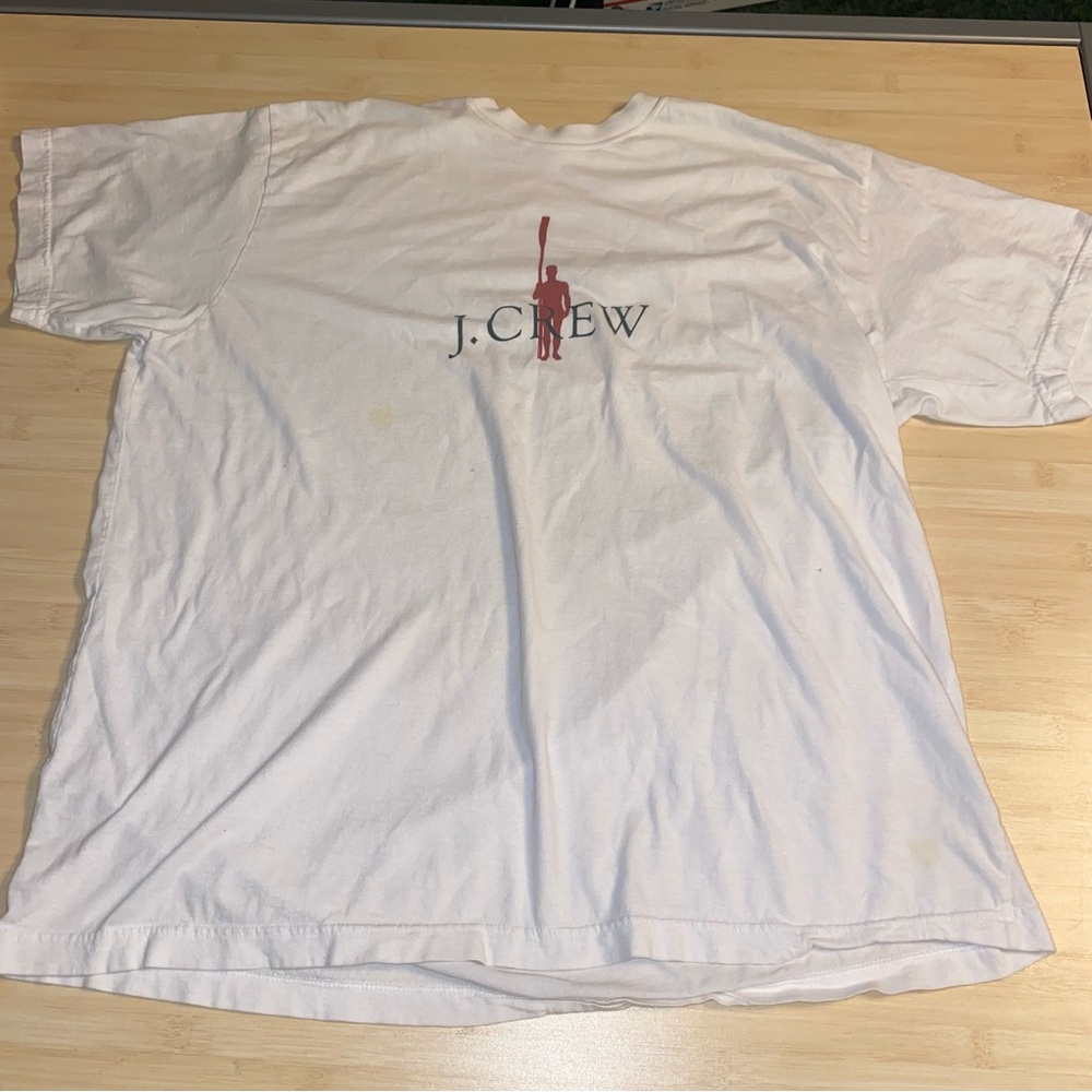 J.CREW Shirt Mens XL Extra Large OAR Oarsman Graphic Stained Vintage T-Shirt